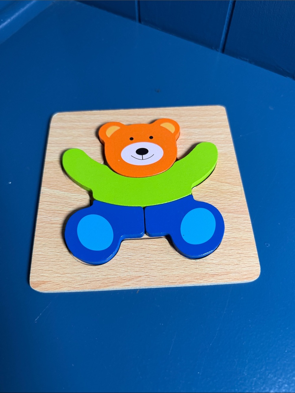 Wooden Bear Puzzle Toy - Blue, Green, Orange